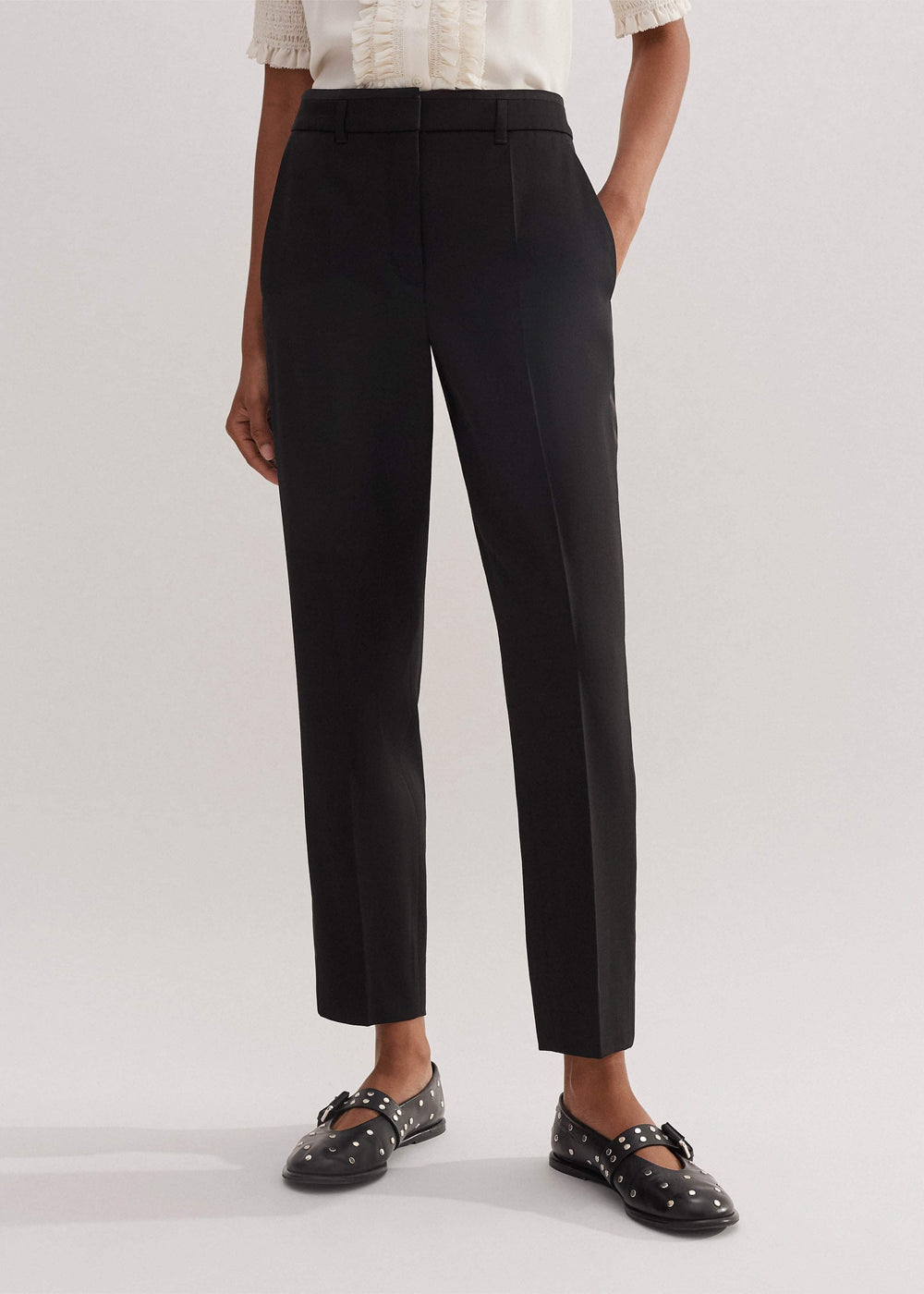 Black Slim Crop Forever Tux Pant | Woven Pants meandem