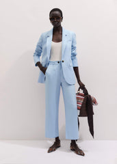 Blue Straight Crop Pant meandem