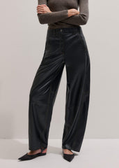 Black Leather Extreme Tapered Pant meandem