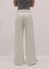 Ivory Striped Leg Elongator Pant meandem