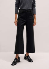 Black Stretch Twill Patch Pocket Cropped Kick-Flare Pant meandem