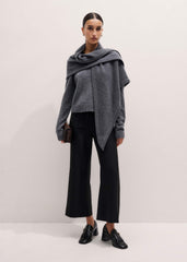 Black Stretch Twill Patch Pocket Cropped Kick-Flare Pant meandem