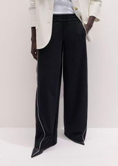Black Wide Barrel Track Pant meandem
