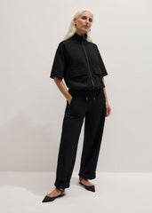 Black Luxe Travel Tailoring Barrel-Leg Pant meandem