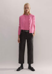 Black Washed Leather Engineered-Leg Pant meandem