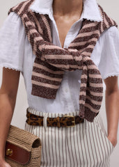 White Cheesecloth Trim Detail Blouse meandem