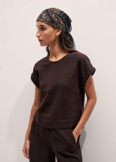 Brown Cheesecloth T-Shirt meandem