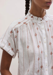 White Turn-Up Cuff Blouse meandem