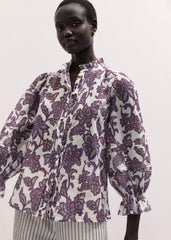 Cream Floral Print Blouse meandem