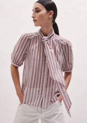 Pink Soft Stripe Blouse meandem