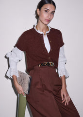 White Cotton Voile Broderie Layering Blouse meandem