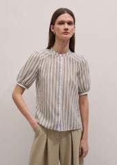 Brown Stripe Blouse + Tie meandem