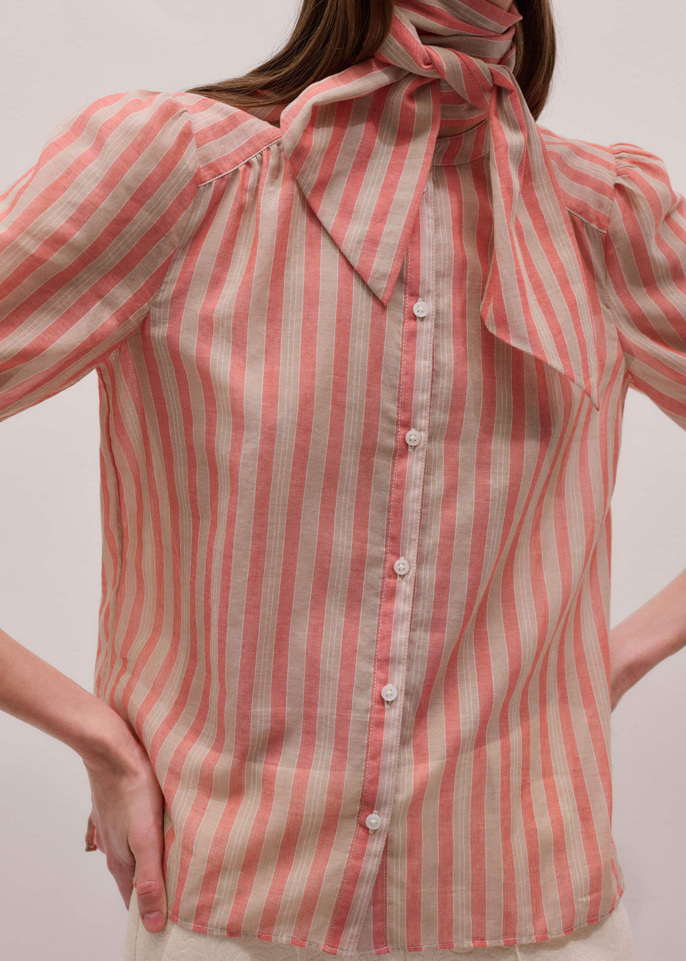Orange Stripe Blouse + Tie meandem