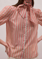 Orange Stripe Blouse + Tie meandem