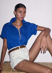 Blue Turn-Up Cuff Shirt meandem
