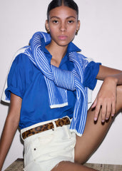 Blue Turn-Up Cuff Shirt meandem