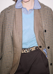 Navy Stripe Frill Collar Forever Shirt meandem