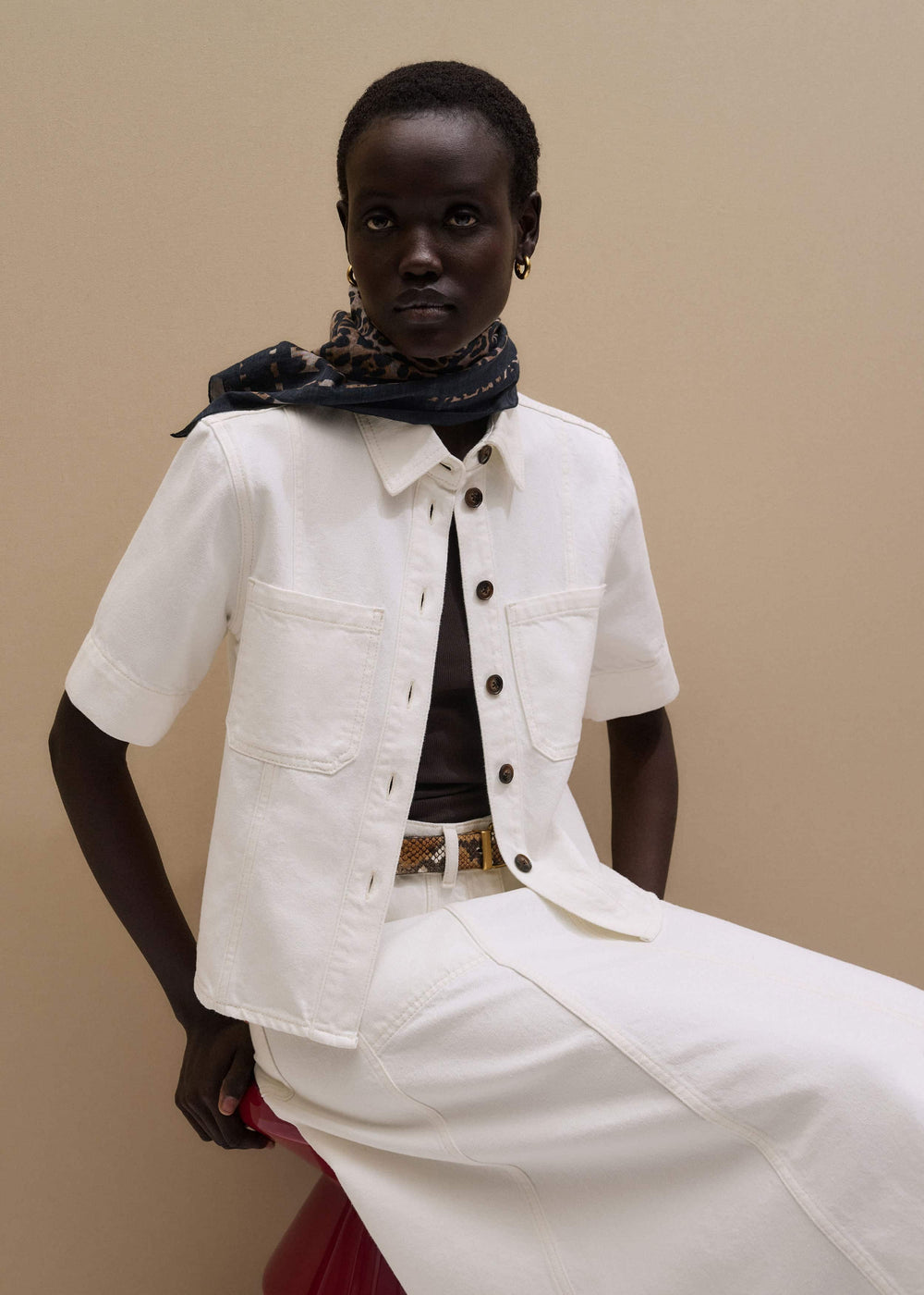 White Paneled Shirt meandem