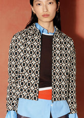 Navy Graphic Jacquard Zip-Through Jacket meandem