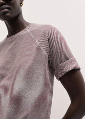 Cinnamon Soft Washed Stripe Raglan Tee meandem