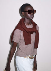 Cinnamon Soft Washed Stripe Raglan Tee meandem