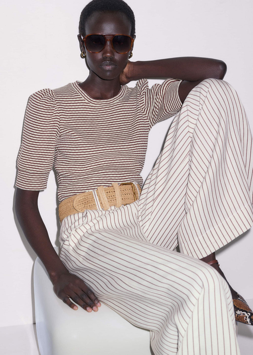 Cinnamon Brown Feminine Sleeve Tee meandem