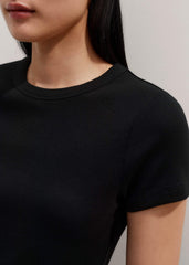 Black Ultimate Fitted Rib Crew Neck Tee meandem