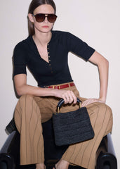 Black Short Sleeve Henley Top meandem
