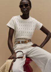 Cream Cutout Baby Tee meandem