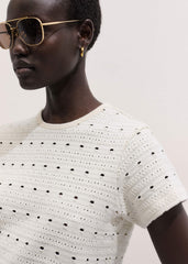 Cream Cutout Baby Tee meandem