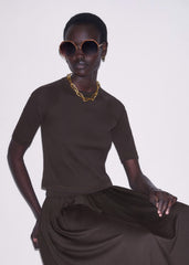 Brown Raglan Crop Tee meandem