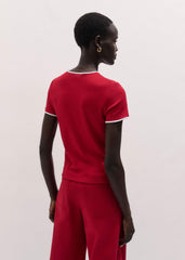 Red Contrast Trim Slim Tee meandem