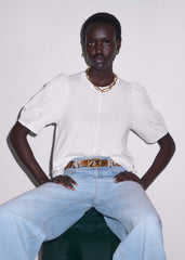 White Feminine Sleeve Swing Top meandem