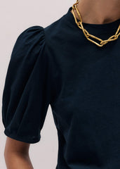 Navy Feminine Sleeve Swing Top meandem
