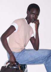 Pink Merino Cashmere Silk Straight Baby Tee meandem