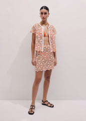 Floral Crochet Orange Beach Baby Tee meandem
