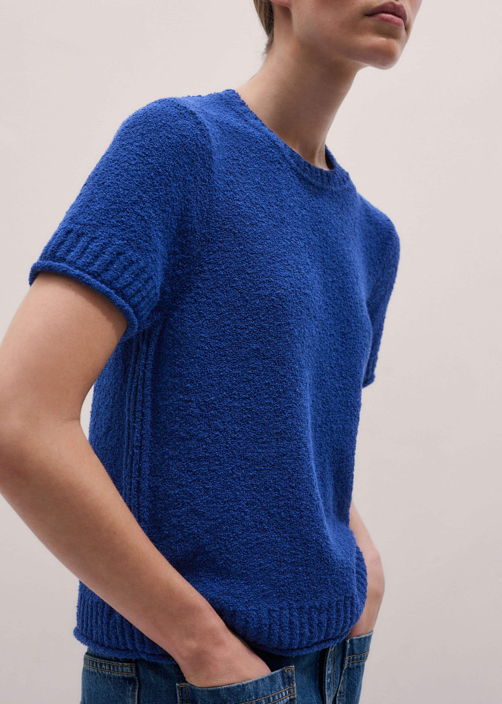 Blue Straight Knit Tee meandem