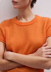 Orange Merino Cashmere Silk Baby Tee meandem