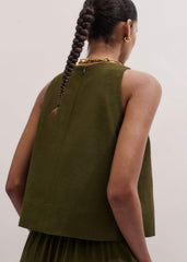 Olive Green Shell Crop Top meandem