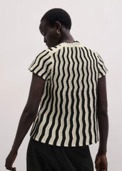 Cream Textured Pointelle Knit Swing Top meandem