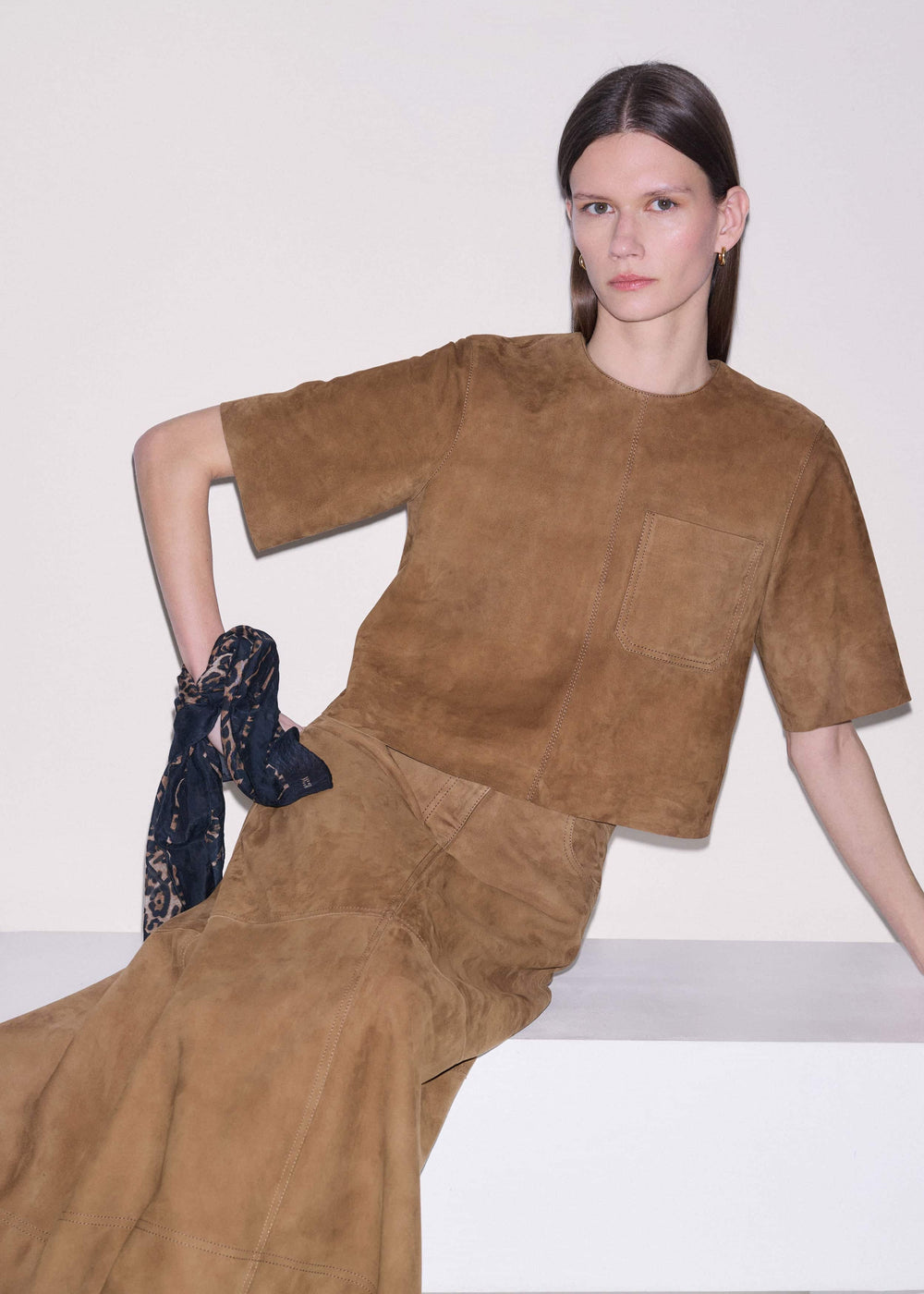 Brown Luxe Boxy T-Shirt meandem