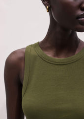 Olive Green Perfect Basic Vest meandem