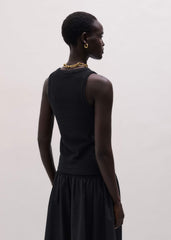 Black Textured Slim Basic Tank Top meandem