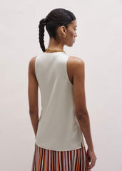 Cream Fluid Evening Tank Top meandem