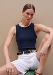 Navy Ultimate Crew Neck Perfect Basic Tank meandem