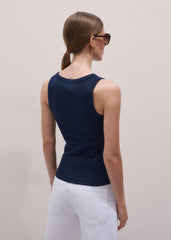 Navy Ultimate Crew Neck Perfect Basic Tank meandem