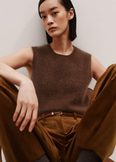 Brown Straight Sweater Vest meandem