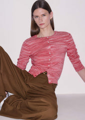Red Spacedye Slim Fit Cardigan meandem
