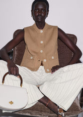 Brown Straight Crop Vest meandem