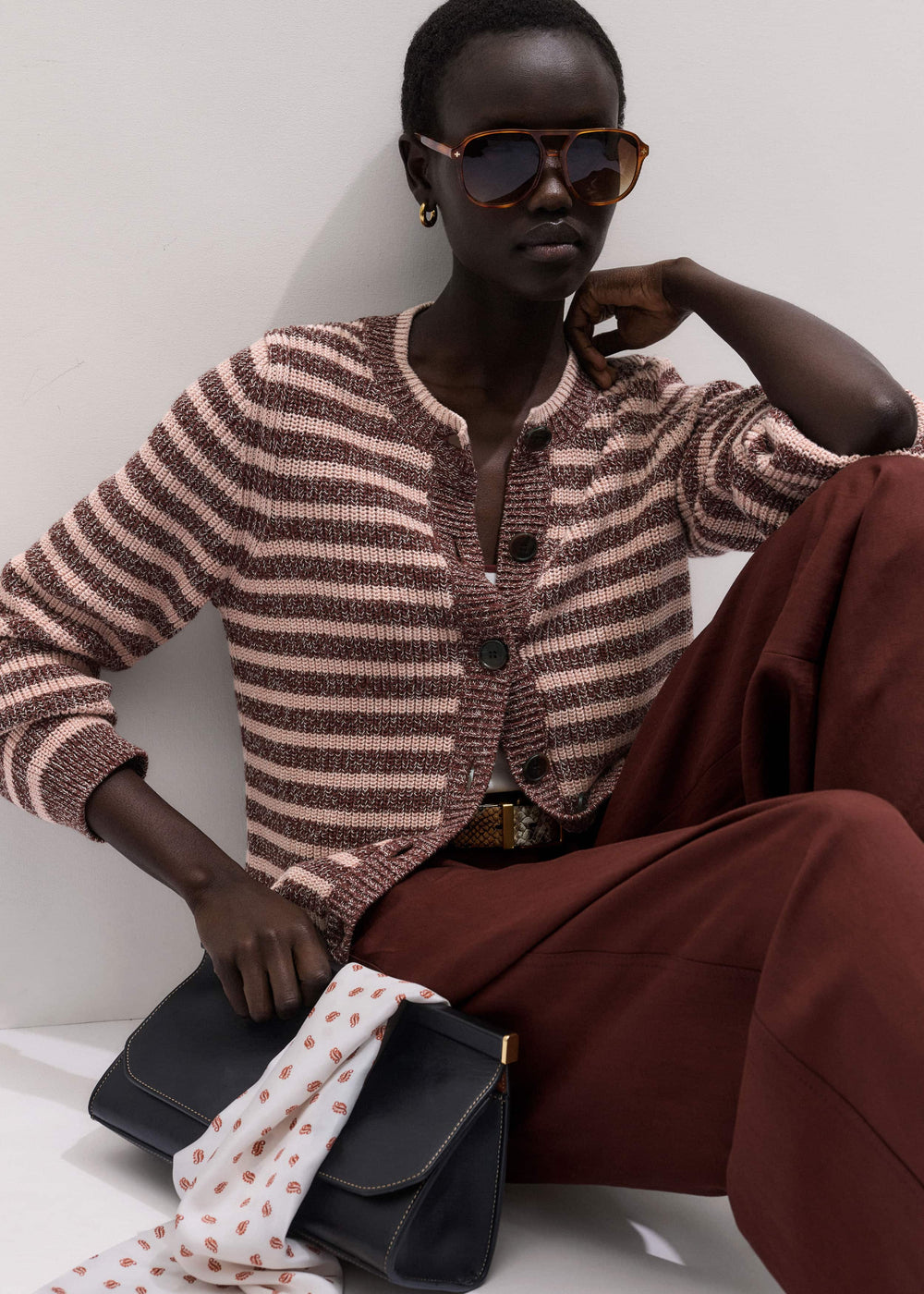 Cinnamon Brown Straight Cardigan meandem